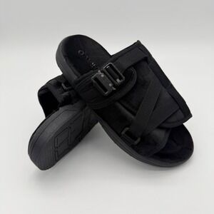Draco Slides New Mens 11-12 fits 10.5thru 12 Phantom Black Buckle Lounge Slides